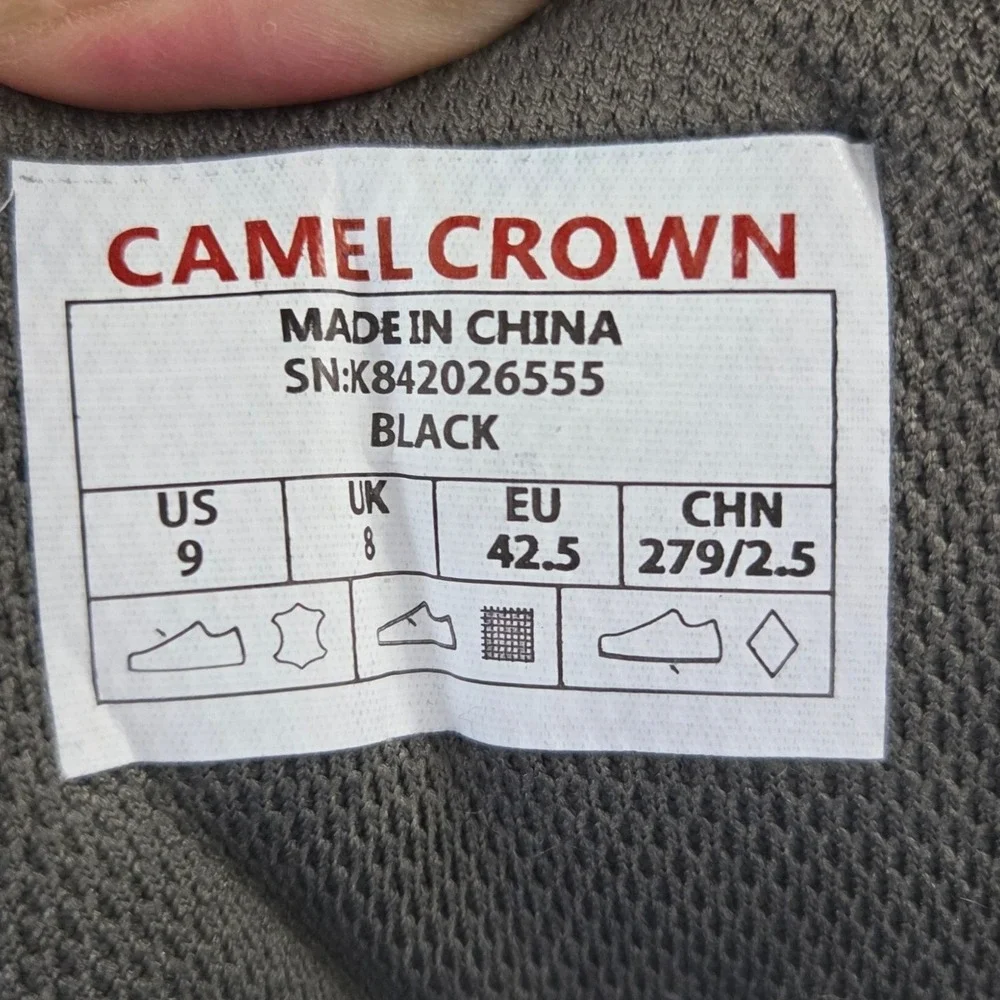Camel Crown Waterproof Ankle-High All-Terrain Hiking Boots Nubuck Leather Size 9